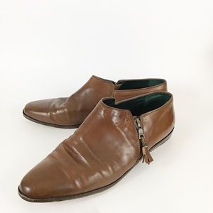 Vintage Joan & David Leather Tassel Zip Oxford